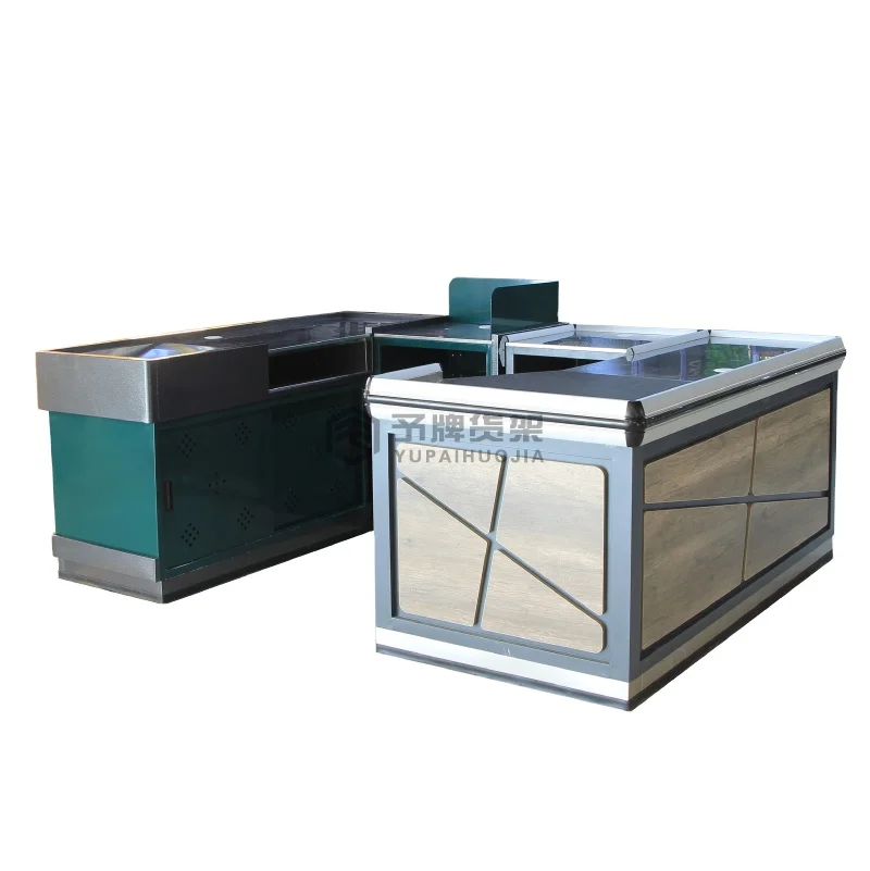 Wholesale Price Q235B Stainless Steel Checkout Counters Supermarket Cashier Counter