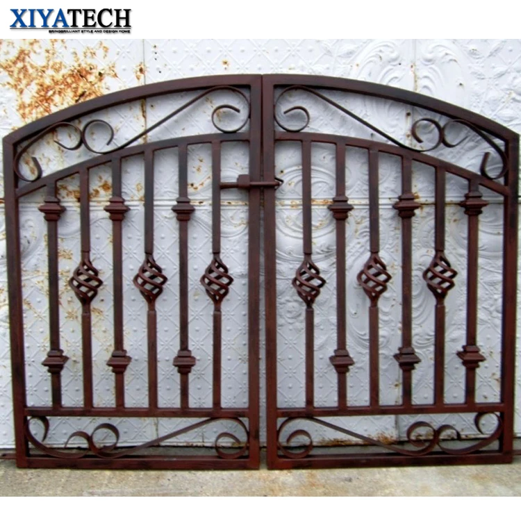 XIYATECH main door grill gate design exterior front entry doors Automatic wrought Iron Design Iron Fancy Gates for Homes