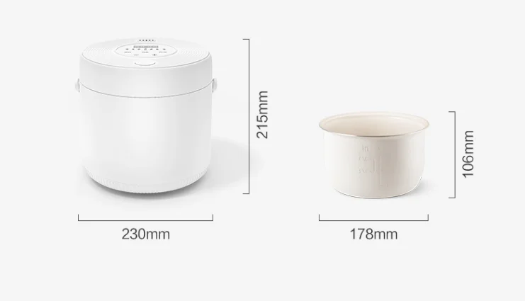 Touchable Button 2L Aluminum Non-stick Coating Multicooker Mini Rice Cooker Electric