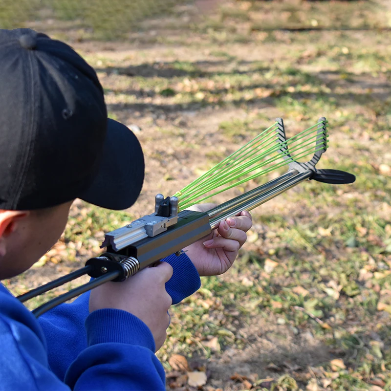 New Hunting Black Slingshot Metal Professional Powerful Slingshot With 12 Strands Of Rubber Band Outdoor Shooting Sling Shot