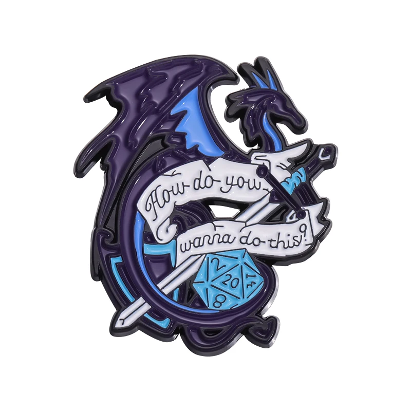 Creative Dragon Cartoon Enamel Brooch Anime Adventure Game Enamelled Pin Clothing Backpack Accessories Jewelry Gift for Friends