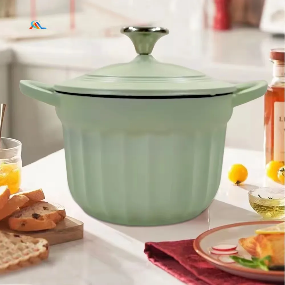 16cm Enamel Soup Pot With Lid Kitchen Cookware Cast Iron Dutch Oven Kitchen Cookware