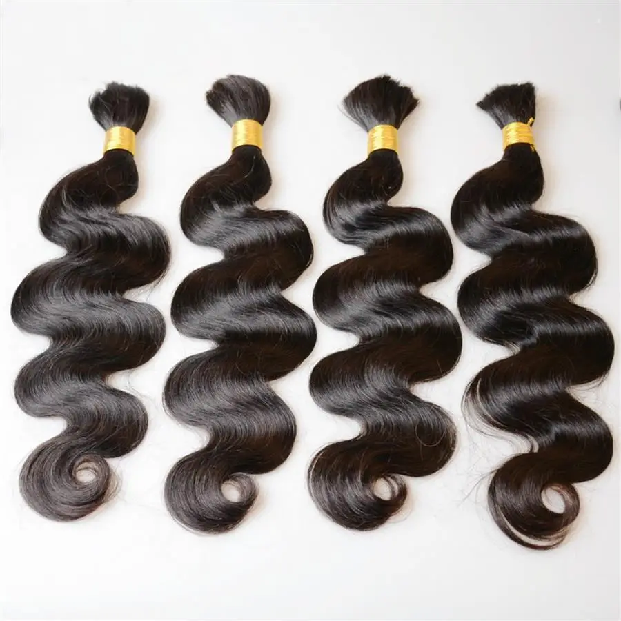 Good Quality 10A Grade Virgin Russian Cuticle Aligned Wet and Wavy Human Hair Extensions Braiding Hair Bulk No Weft