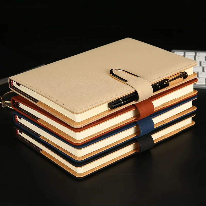 Wholesale custom type creative color A5 PU leather notebook magnet button travel business high-end notebook for office