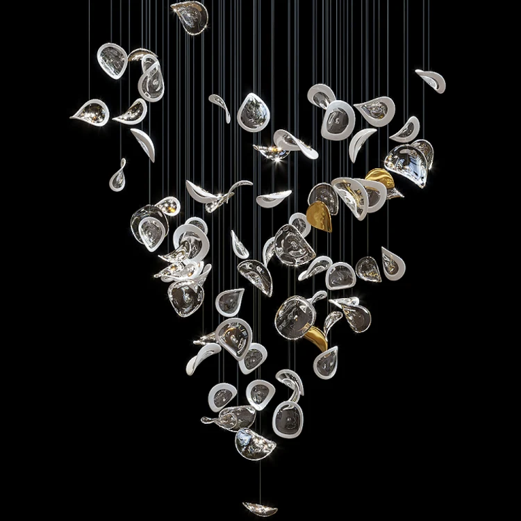 Good Price Decorative Banquet Hall Lobby Villa Hotel Commercial Big Modern Led Glass Chandelier Light