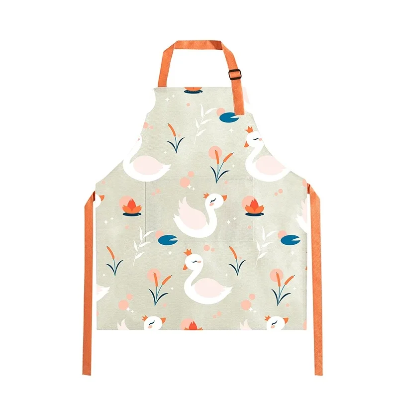 Custom printed cute kids cotton apron kitchen painting apron for kids cooking kid apron