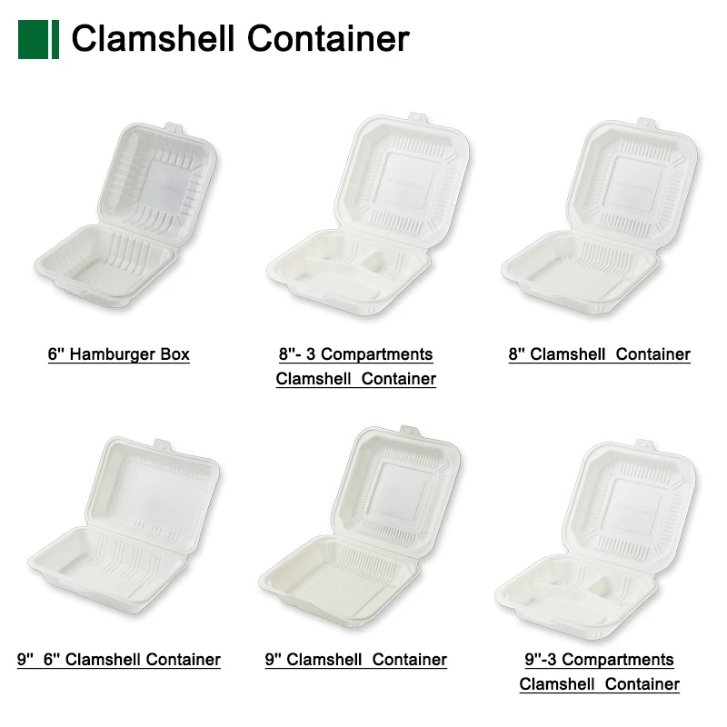 Biodegradable Corn Starch Takeaway Container Take Away Food Packaging Lunch Box Togo Plastic Boxes Restaurant