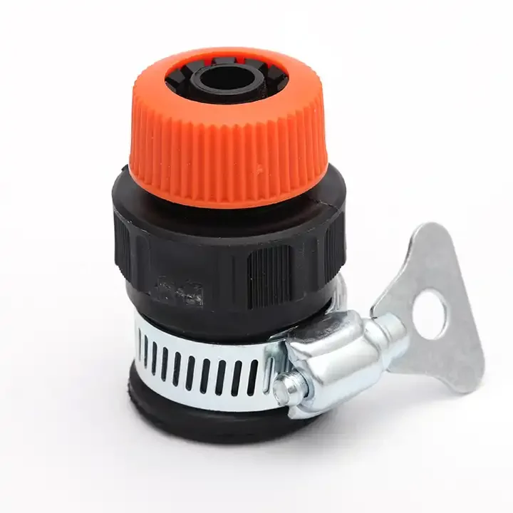 Garden Irrigation Accessories Adaptor 1/2' Garden Quick Splice Plastic Fast Flexible Quick Hose Connector With Iron Clip
