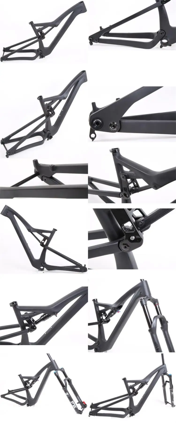 Bike frame carbon fiber soft tail shock absorbers forest road off-road AM mountain cabling