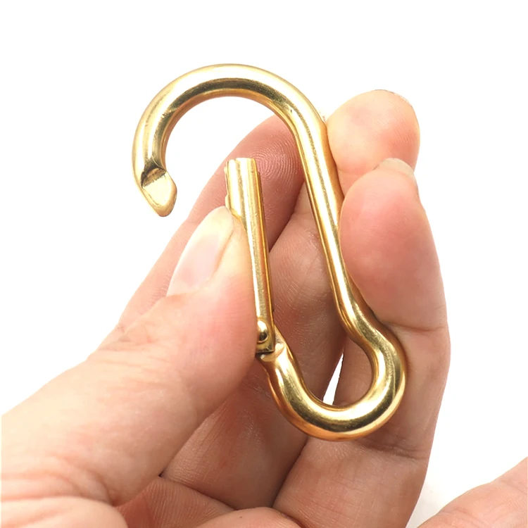 Outdoor sports equipment heavy duty high strength gourd hook carabiner karabiner carry buckle solid brass climbing snap hook