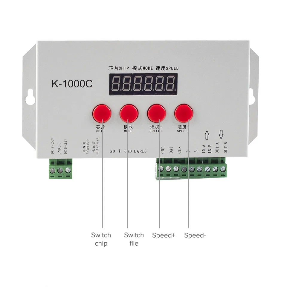 K-1000C Programmable Controller Programming Control Digital Addressable LED Strip Animation Display Controller.