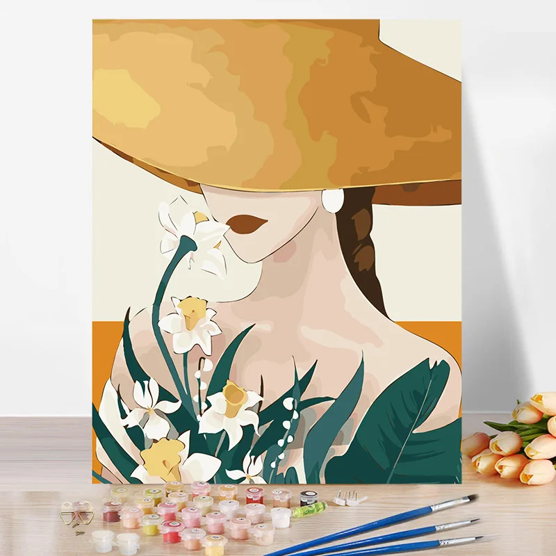 DIY Paint by Numbers With Frame Adult And Kids Oil Painting By Numbers Framed Big 40x50cm Home Wall Decor