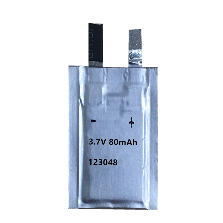 123048 Thin Battery 123048 thin battery 3.7 V rechargeable battery 80 m Ah thickness 1.25 mm