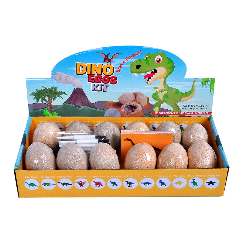 Dinosaur Discover Excavation Egg Toys 12 Different Dino Fossil Egg Dig Kit For Aster Surprise Egg