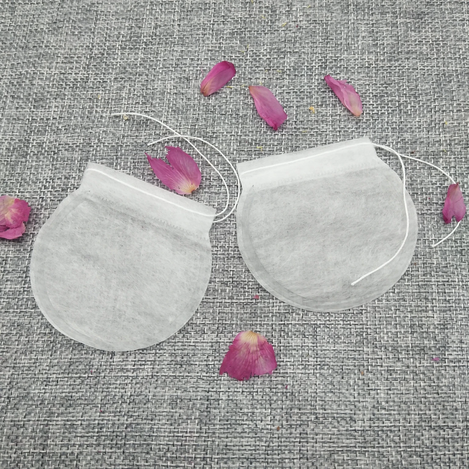 E1008 Dia: 6cm Best Price Round Packing Drawstring Corn fiber Empty Tea Bags