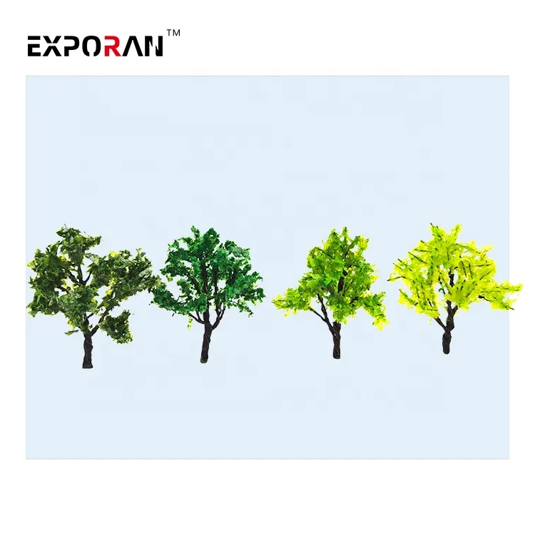 Model Trees Plastic Green Tree Model Train Layout Garden Scenery Landscape Wargame 10 cm 8 cm 6.5 cm 4.5 cm Height