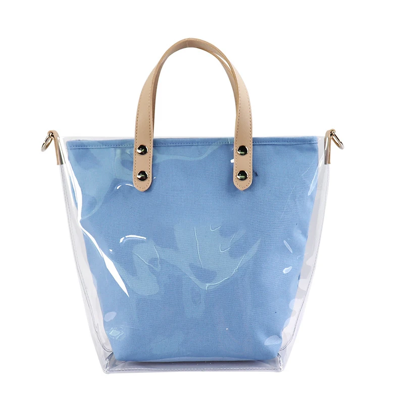 Women Canvas Casual Travel Tote Bag Clear Beach bag waterproof Beach Bag