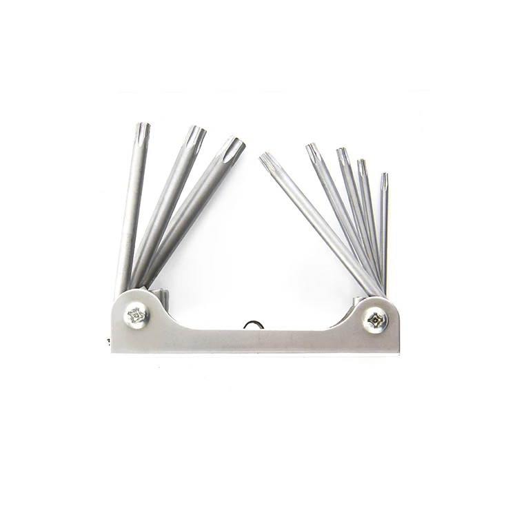 DISEN KTN-4009 Chaves Ferramentas 8PCS New Style Universal Metal Folding Spanner Torx Key Wrenches Set Hexagon Universal Wrench