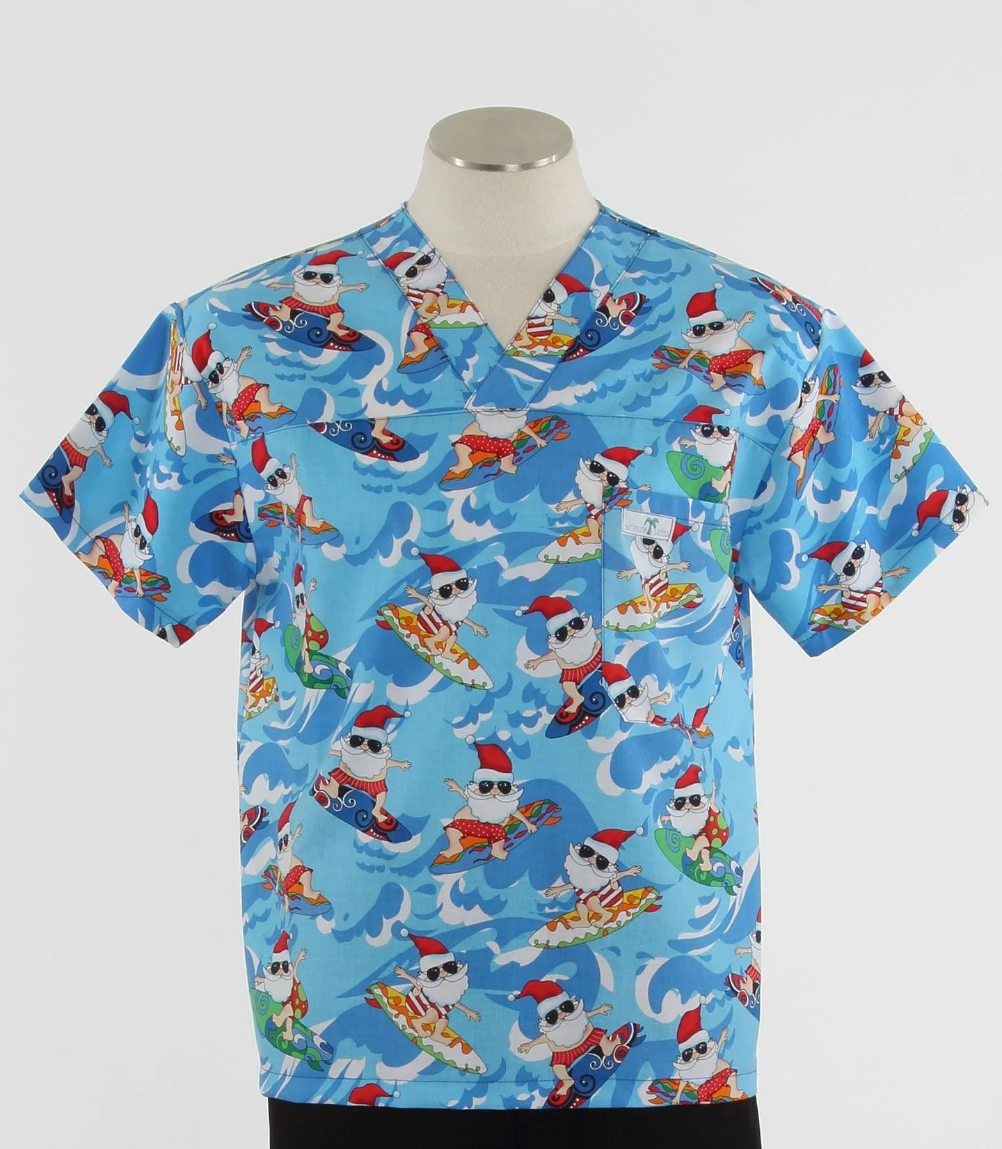 Медицинский топ-скраб, униформа медсестры, мультяшный принт, полурукав, V-образный вырез, Индивидуальный размер и дизайн