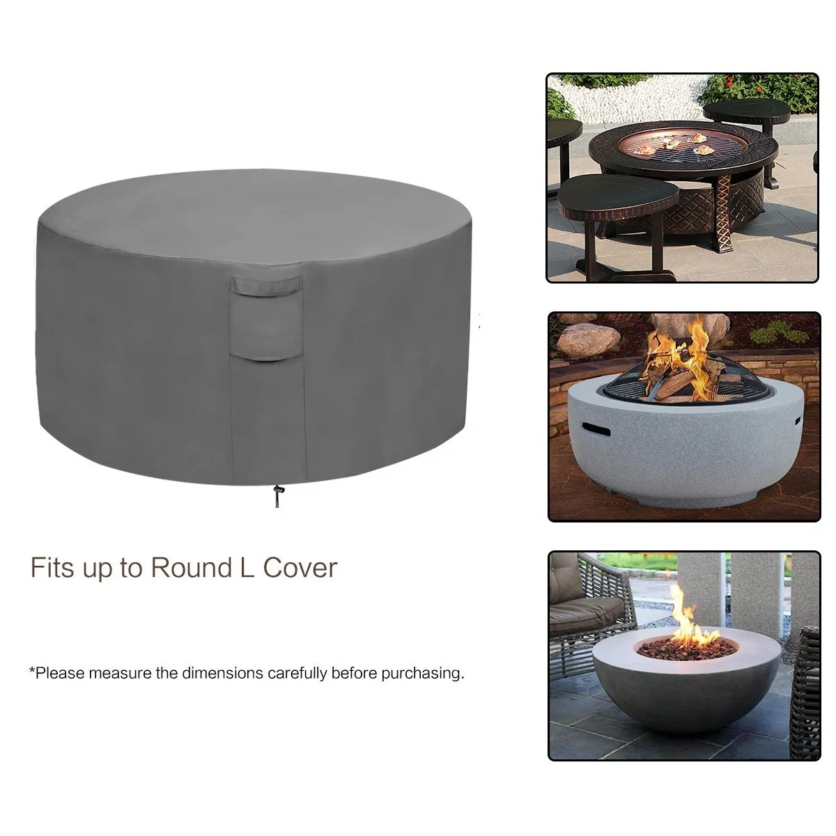 BBMonkey 600d  40' round fire pit cover 40 inch round fire pit cover