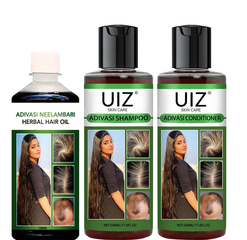 Private Label 100% Pure Natural Herbal Hair Care Set Anti Loss Thickening Growth Shampoo and Conditioner
