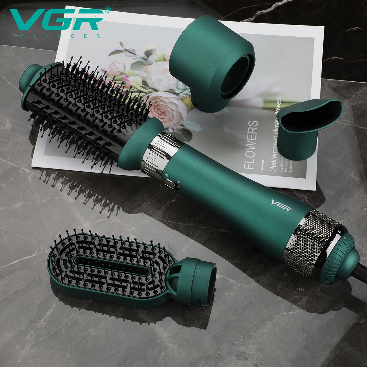 VGR V-493 4 in1 hair dryer styler power cord hot air brush comb  professional electric hair straightener