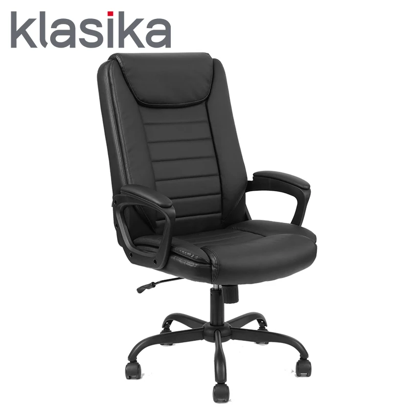 
In Stock Swivel Leather Chair Boss Office Chair Executive Chair with Padded Armrest 