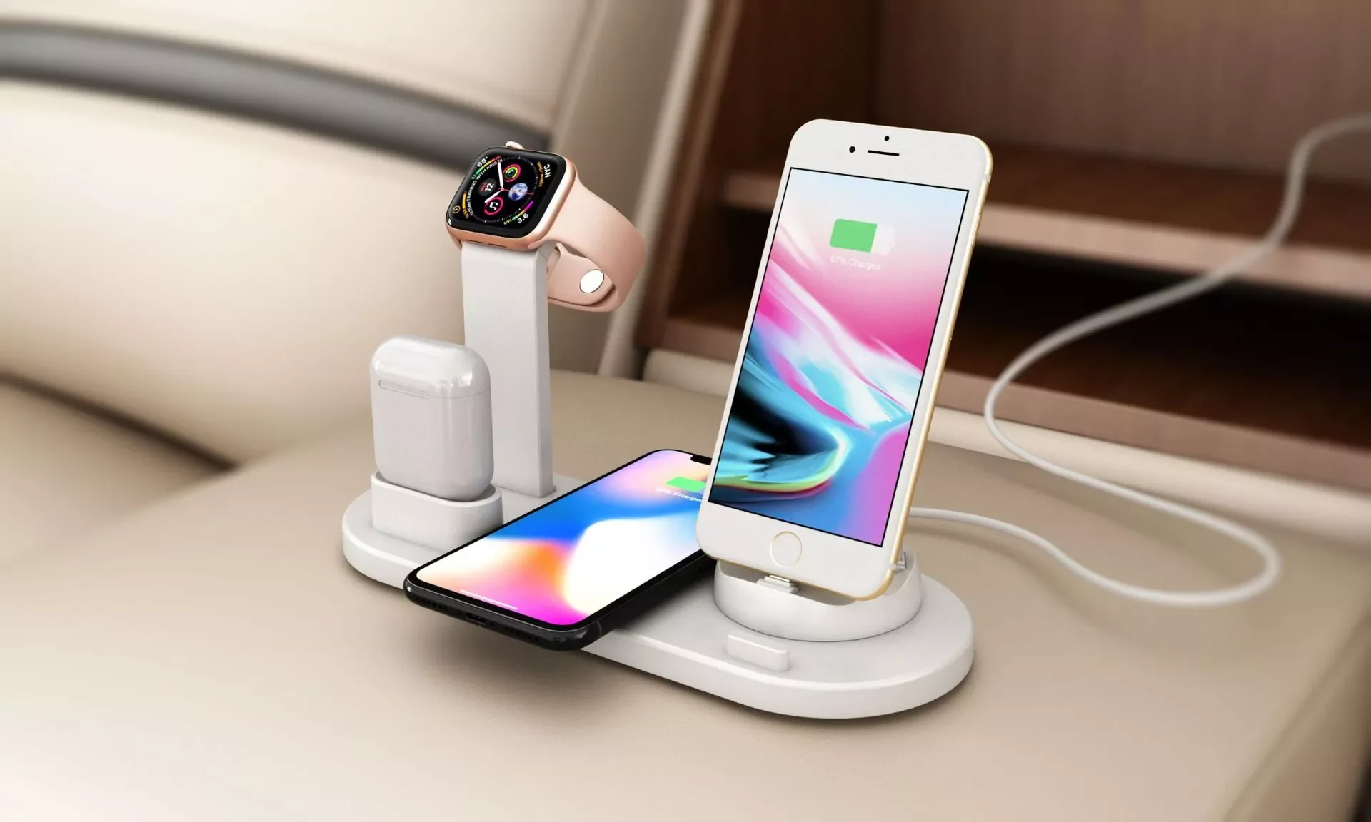 Qi 3 in 1 Fast Wireless Charger Charging Stand Mobile Phone Holder Smart Watch Wireless Charing Case For iphone 12