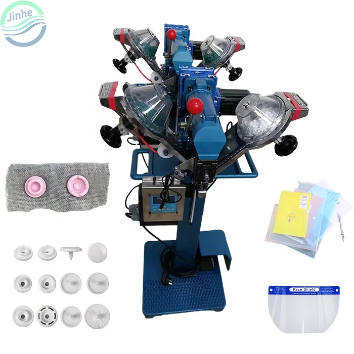 Automatic plastic raincoat snap button attach fastening machine metal button press fastener snap button attaching machine