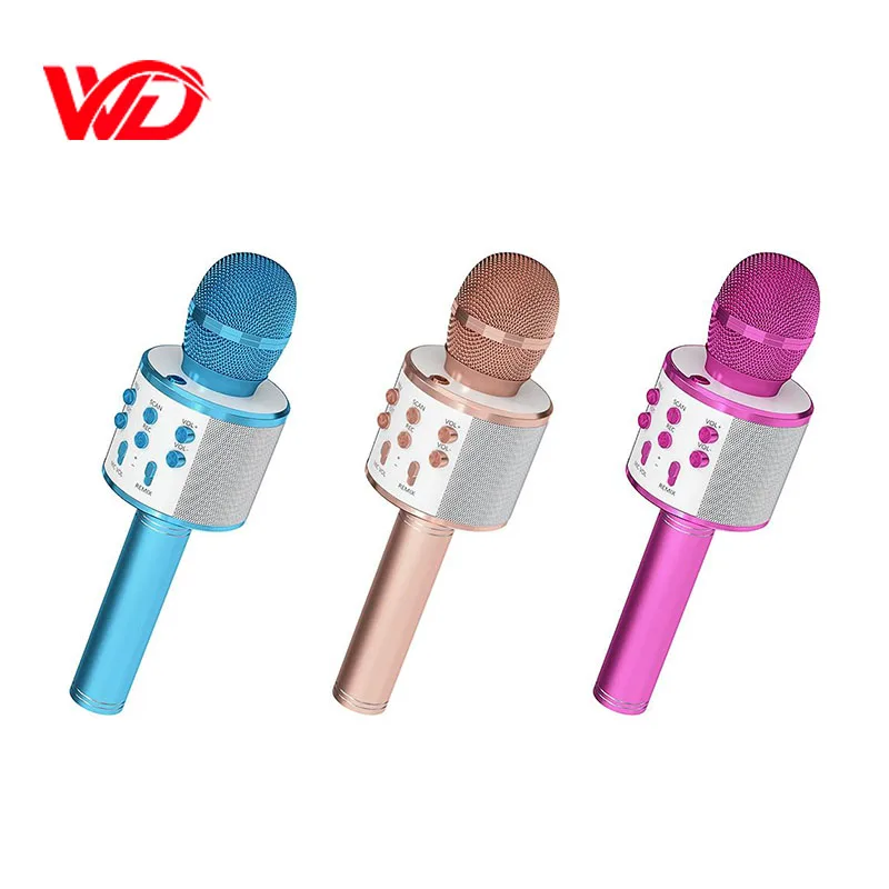 Portable 4 in 1 Karaoke Wireless Microphone with LED Lights, Microphone for Kids, Best Gifts Toys for Kids, Girls, Boys