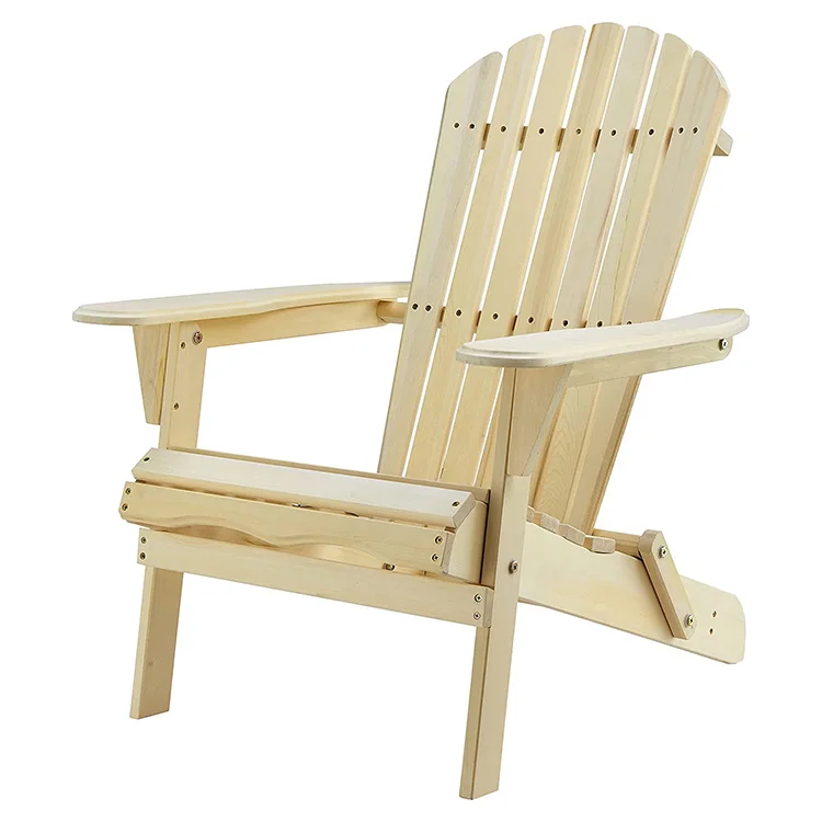 New Products Canadian Yellow Cedar Patio Furniture Folding Lounger DIY Wooden adirondack chair for Sale