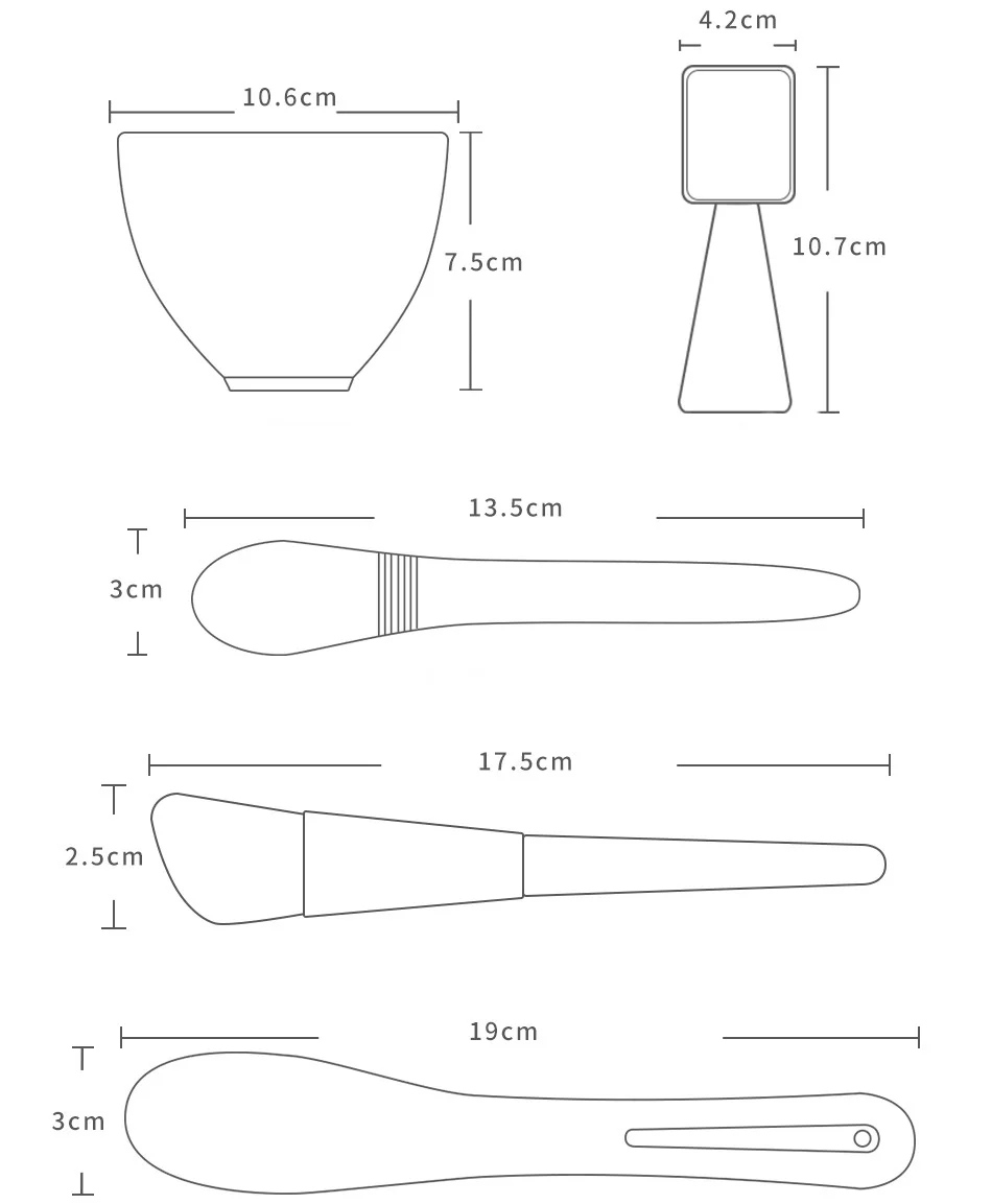 5pcs in 1 Cosmetic Beauty Tool silicone facial mask mixing bowl DIY Face mask bowl set