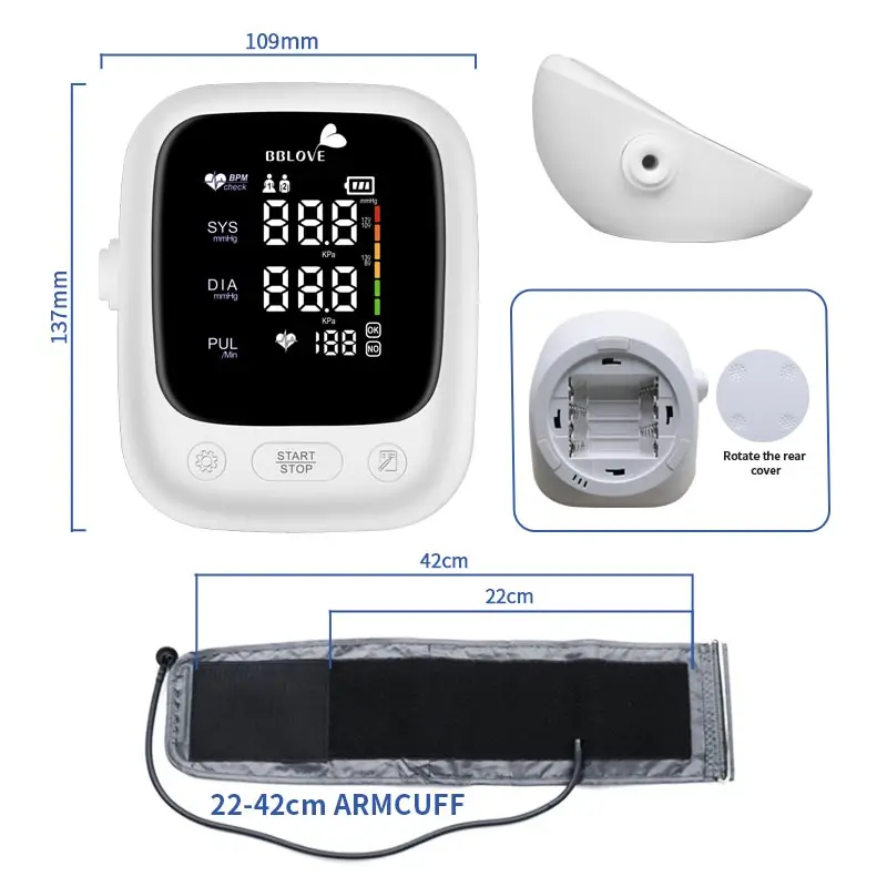 Arm Blood Pressure Monitor Manufacturers LED Big Screen Audio Broadcast Bp Monitor