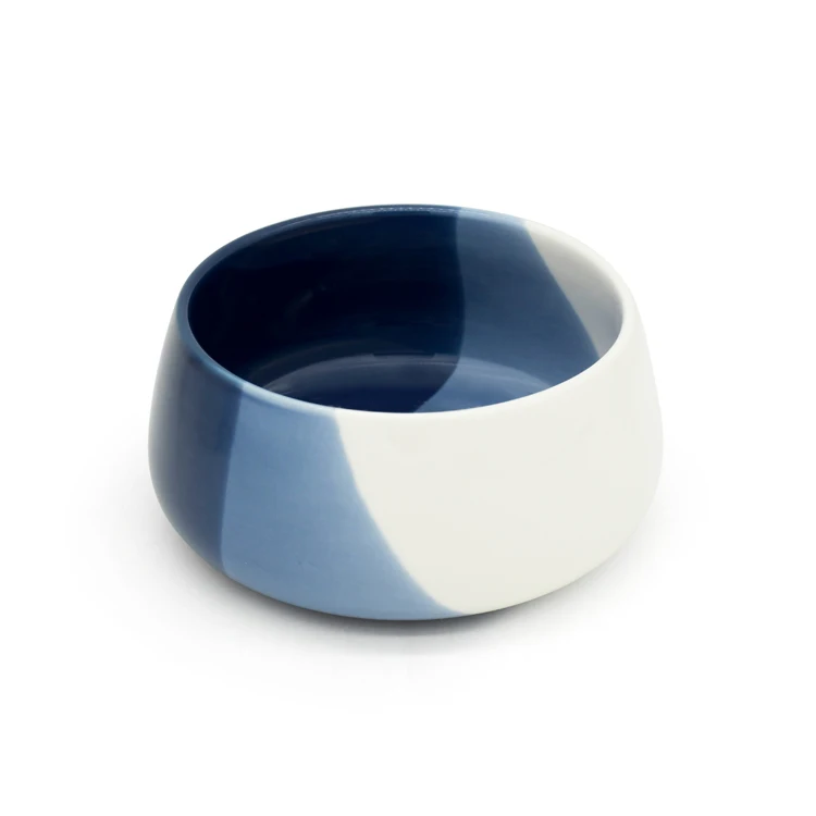 Factory price Wholesale New Less Simple Bleu Collection ceramic 16cm Salad Bowl Blue rice soup bowl