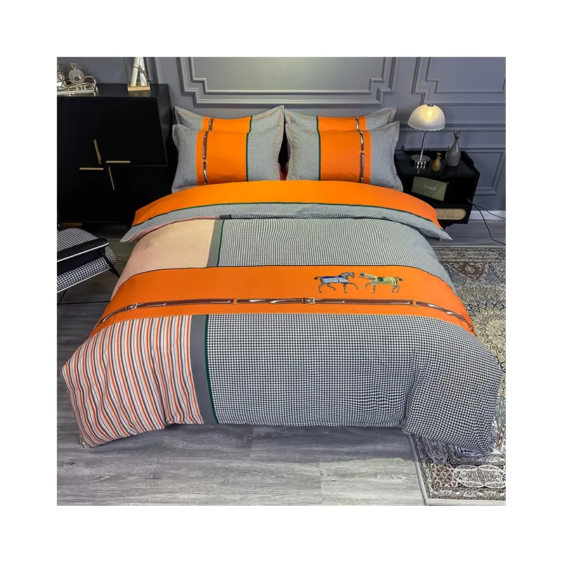 2021 new style hot-selling modern style bed pure cotton bed skirt four-piece bedding