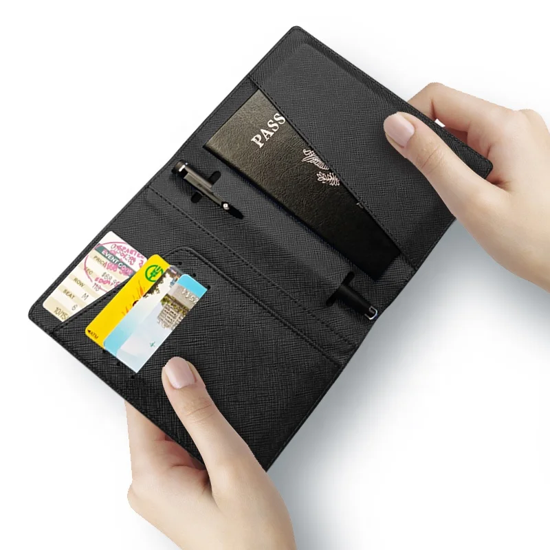 Top 10   Saffiano Passport Holder With Pen Holder PU Leather Travel Wallet Passport Cover