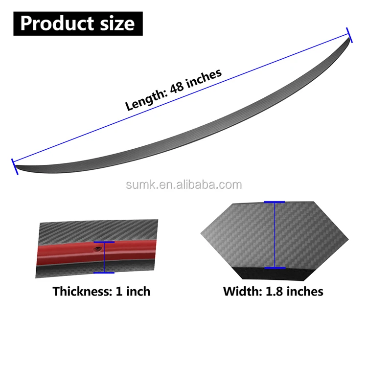 
Performance Real Carbon Fiber Spoiler modification parts for tesla model 3 