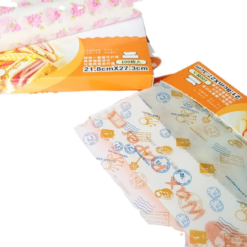 Pre-cut double-sided wax oil waterproof oil-proof heat-resistant food paper interfolded baking paper