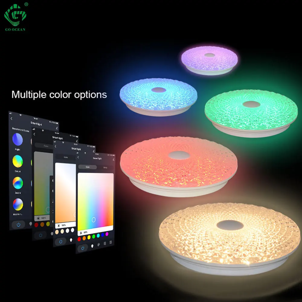 Modern Night Light Rgb Lamp Tuya Wifi Smart Round Ceiling Light Living Room Bedroom Ceiling Lamp