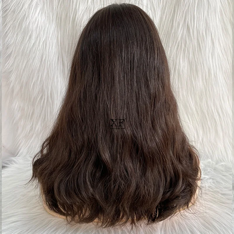 XF Soft Human Virgin Hair Body Wavy Mongolian Human Hair Half Hand Tied Kosher Wigs With Free Shipping