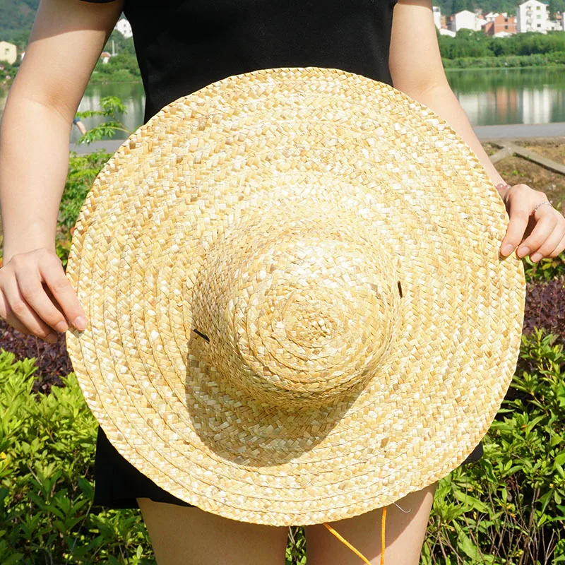 Summer outdoor sun hat construction site sun protection wheat straw woven hat farmer straw hat
