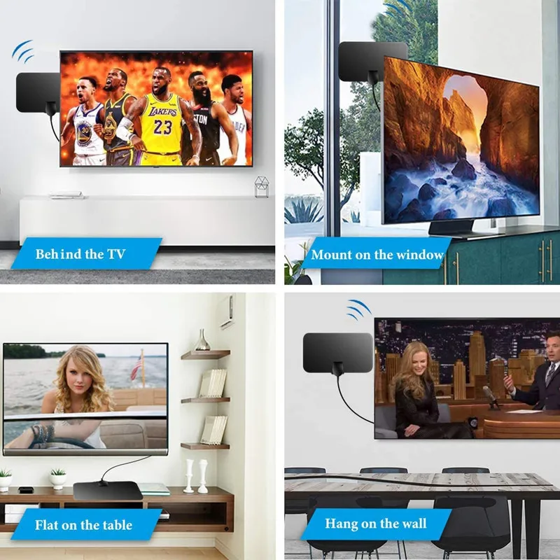 Горячая Распродажа комнатная телевизионная антенна для цифрового ТВ HDTV 4K 1080P