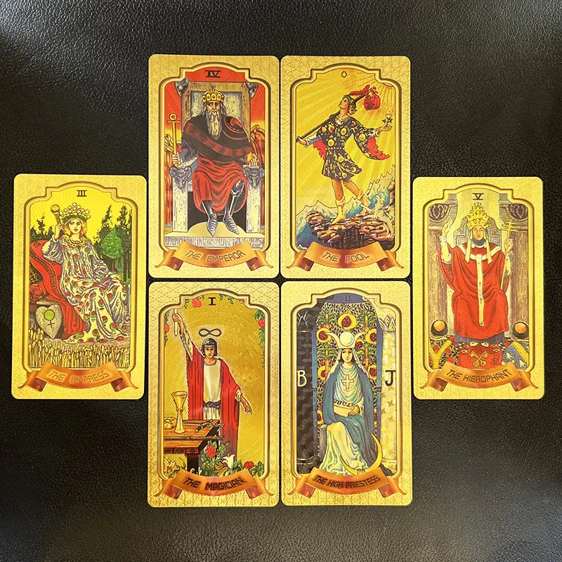 High Quality Tarot Card Custom Printing Plastic Golden Tarot Cards In Stock