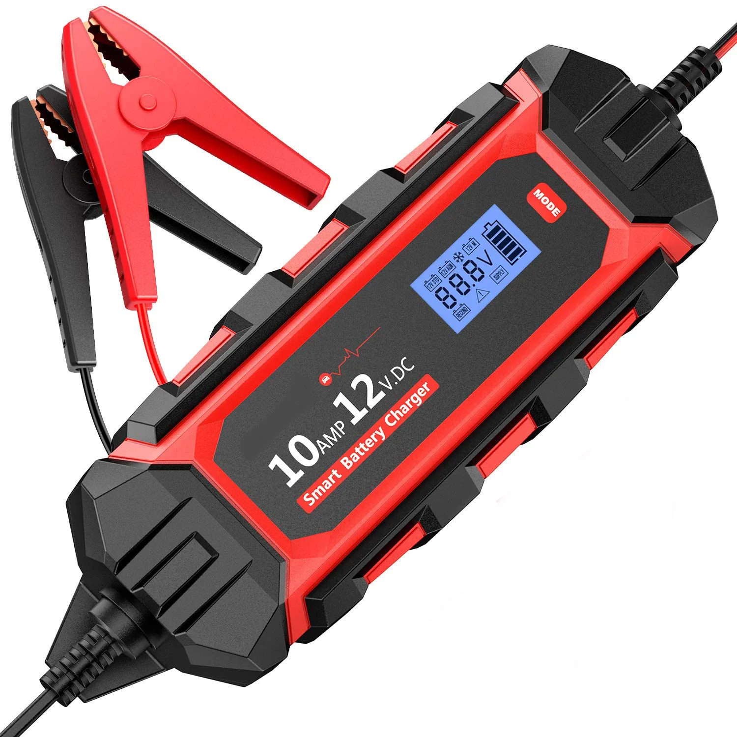 10-Steps Automatic 110V 220V 3-200Ah GEL AGM Battery Charger Adapter 160W 6V 12V 10A Lead Acid LifePo4 Smart Battery Charger