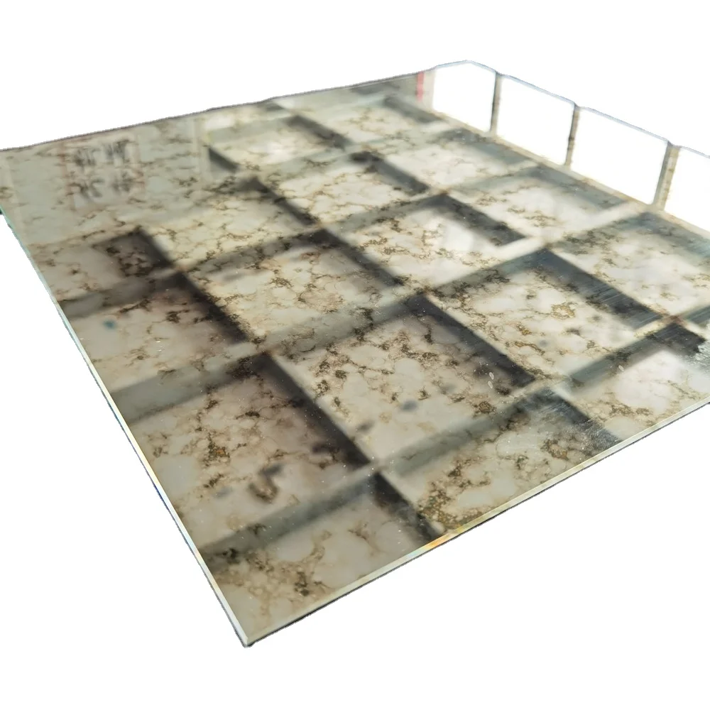 oversized distressed pretty gold yellow D4 4.8mm 5mm antique mirror for wall decoration