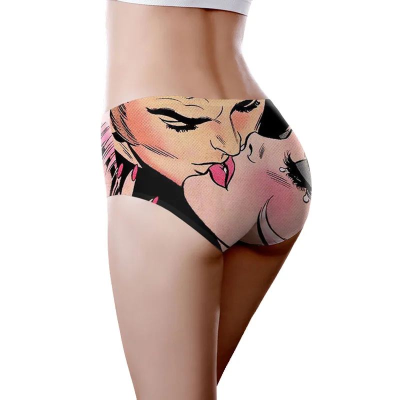Low MOQ Factory custom print 3d panties super soft ladies sexy underwear women accepted customized OEM