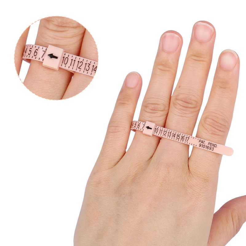 Diameter Adjuster US 1-17 Finger Measuring Ruler Tape Plastic Measure Tool Ring Sizer Finger Gauge Jewelry Measuring Tools