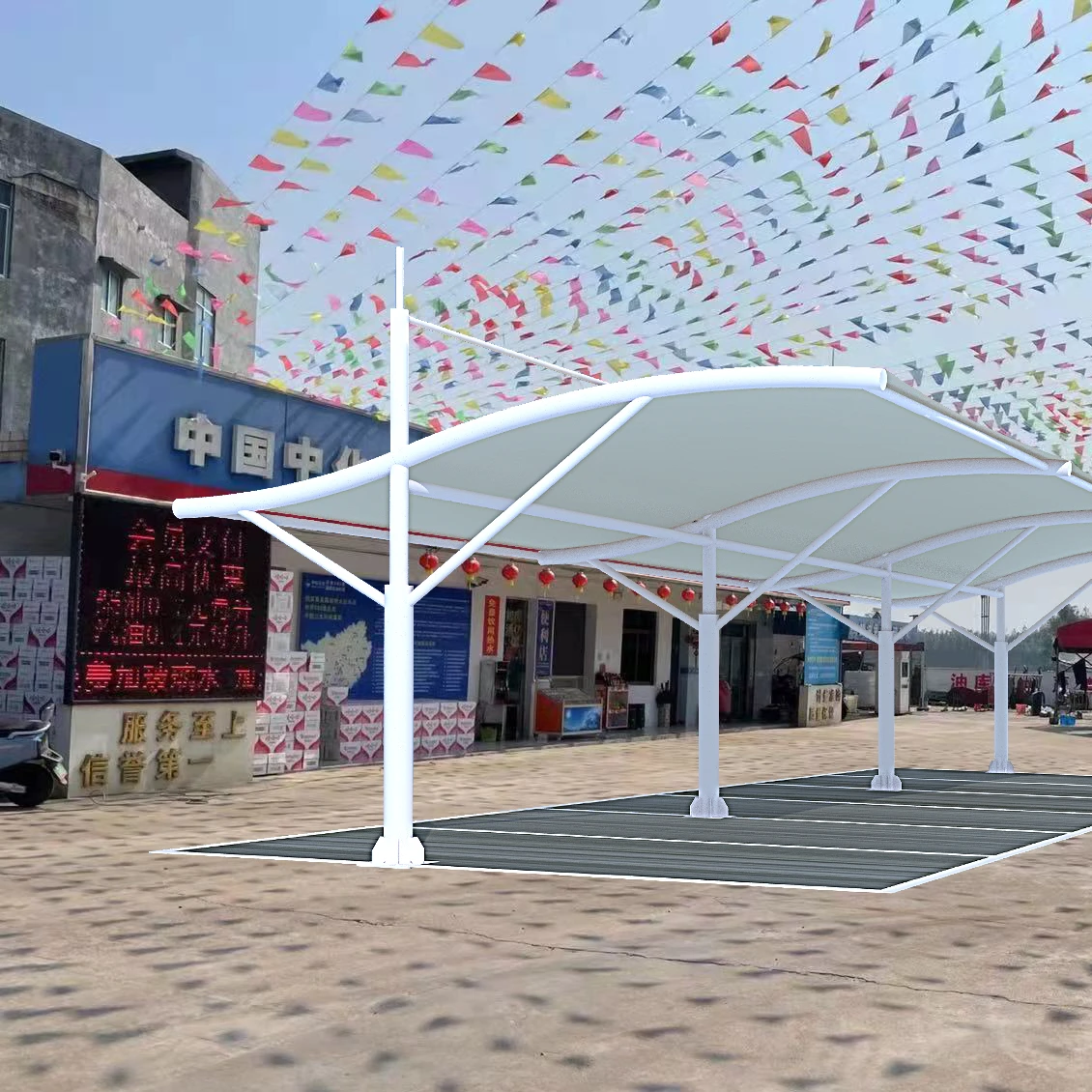 XZ OEM ODM Customized waterproof shade net modern for car metal carports attached to house