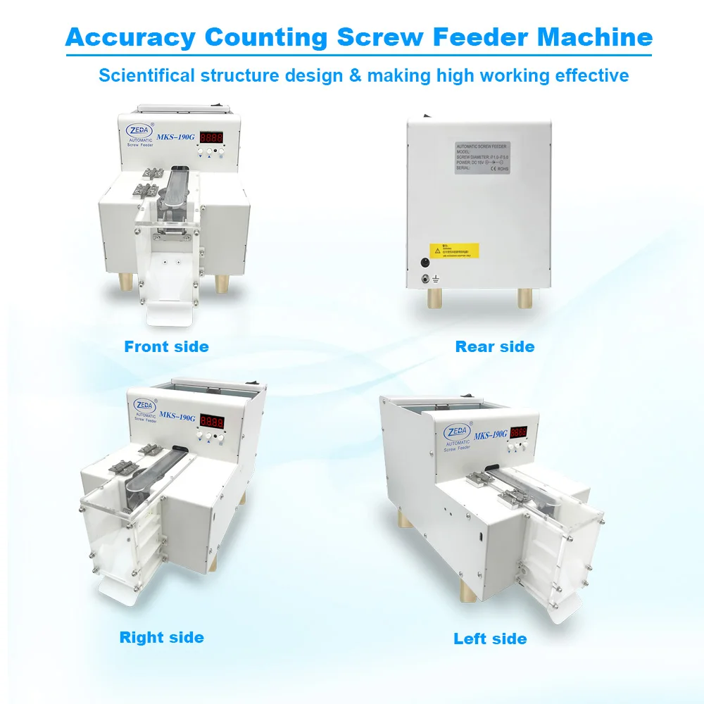 ZEDA MKS190G suitable use M2.0-M5.0 screw 450ml container factory assembly line counting lab automatic screw feeder machine