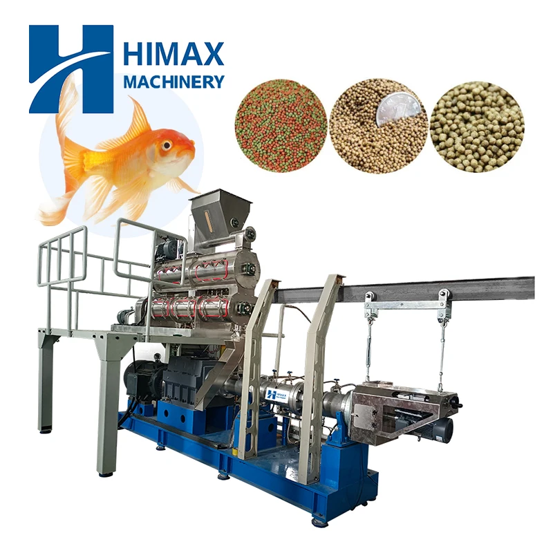 Professional floating fish feed making machine fish food double screw extruder machine with low price
